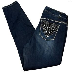 Lane Bryant Dark Wash Embellished Pockets Jeans - size 14